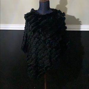 Black Furry Poncho